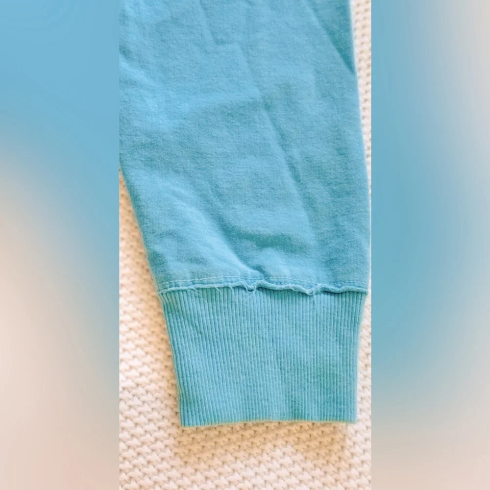 SCRAPBOOK Turquoise Rodeo Sweatshirt w Raw Hem - Picture 9 of 15
